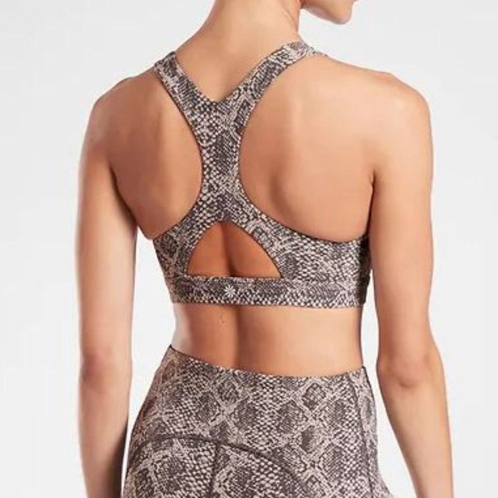 NWOT Athleta Tan Ultimate Snake Sports Bra